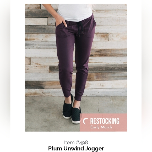 ZYIA Unwind Jogger Plum Size 8-10 - Picture 1 of 3